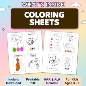 10,000+ Kids Learning Activities & Coloring Bundle | Worksheets, Games (PLR/MRR)