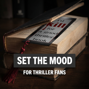 Printable Thriller & Psychological Thriller Bookmarks | Dark Aesthetic Digital Download