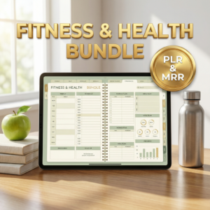 Fitness & Health Planner Bundle | Editable Canva Templates with PLR & MRR