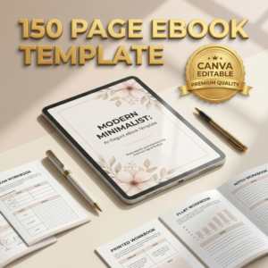 150-Page Canva eBook & Course Workbook Template | Lead Magnet Creator (A4 Size)