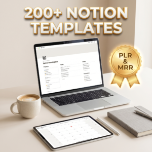 200+ Ultimate Notion Templates Bundle | Life Planner, Finance, Productivity (PLR & MRR)
