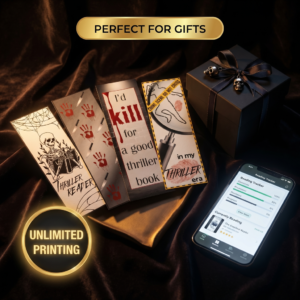 Printable Thriller & Psychological Thriller Bookmarks | Dark Aesthetic Digital Download