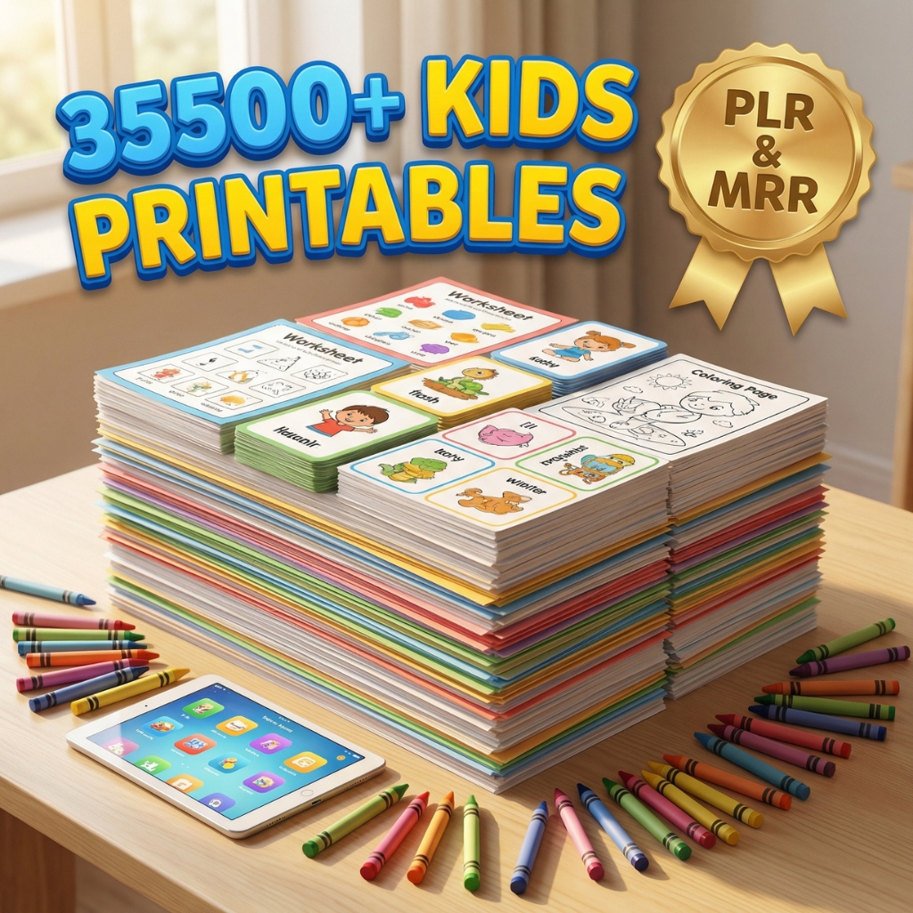 35500+ Kids Learning Activities Bundle | Educational Worksheets PLR and MRR - Image 2