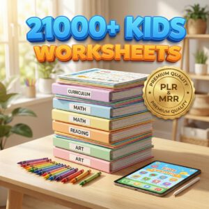 21000 Plus Kids Worksheets Mega Library | Homeschool Printables PLR and MRR