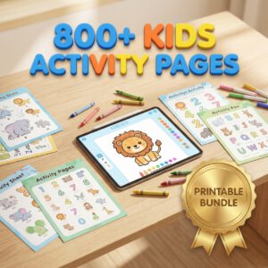 800 Plus Kids Activity Pages Bundle | Printable Learning Worksheets Digital Download
