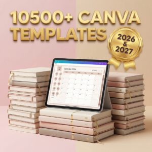 10,500 Plus Canva PLR Templates Mega Bundle | 2026 and 2027 Planners MRR