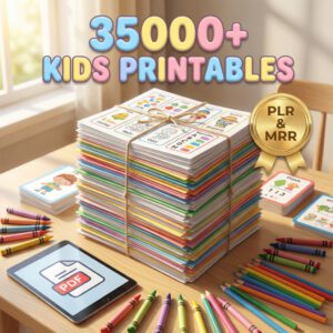 35,000+ Kids Educational Printables Mega Bundle | Worksheets & Activities (PLR & MRR)