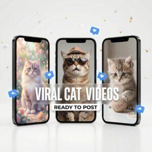 800 Plus Viral AI Cat Reels Bundle | Funny AI Animal Videos PLR MRR