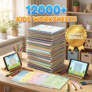 12000 Plus Kids Printable Worksheets Mega Bundle | Preschool Activity Pages MRR