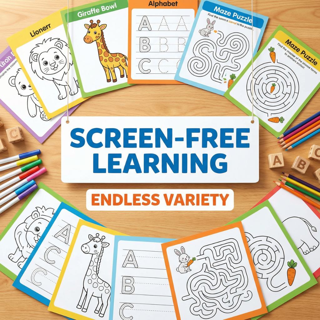 800 Plus Kids Activity Pages Bundle | Printable Learning Worksheets Digital Download - Image 2
