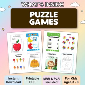 10,000+ Kids Learning Activities & Coloring Bundle | Worksheets, Games (PLR/MRR)