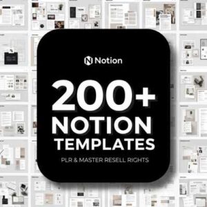 200+ Ultimate Notion Templates Bundle | Life Planner, Finance, Productivity (PLR & MRR)
