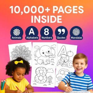 10K+ Kids Coloring Pages Mega Bundle | PLR and MRR Printables plus Bonus