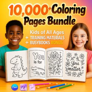 10K+ Kids Coloring Pages Mega Bundle | PLR and MRR Printables plus Bonus