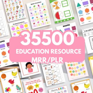 35,000+ Kids Educational Printables Mega Bundle | Worksheets & Activities (PLR & MRR)