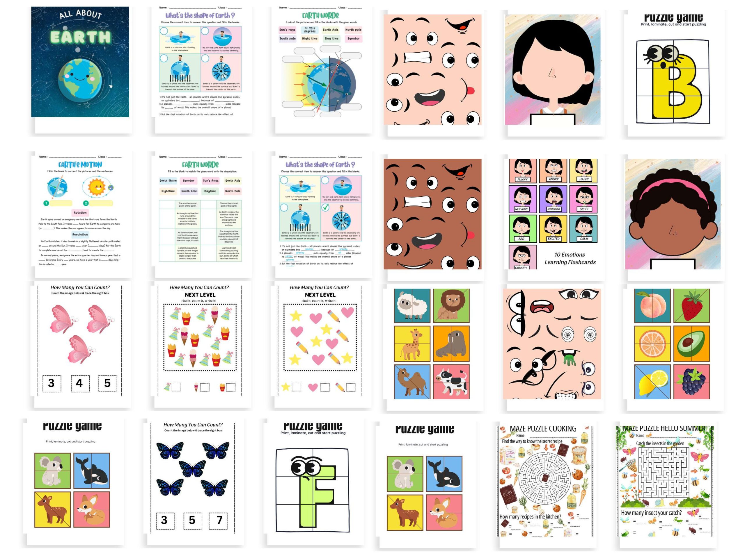 35500+ Kids Learning Activities Bundle | Educational Worksheets PLR and MRR - Image 8
