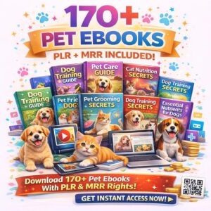 170 Plus Pet Ebooks Mega Bundle | Dog and Cat Guides PLR and MRR