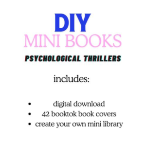 Psychological Thriller Mini Book Covers | DIY Miniature Bookshelf Printable (PDF Download)