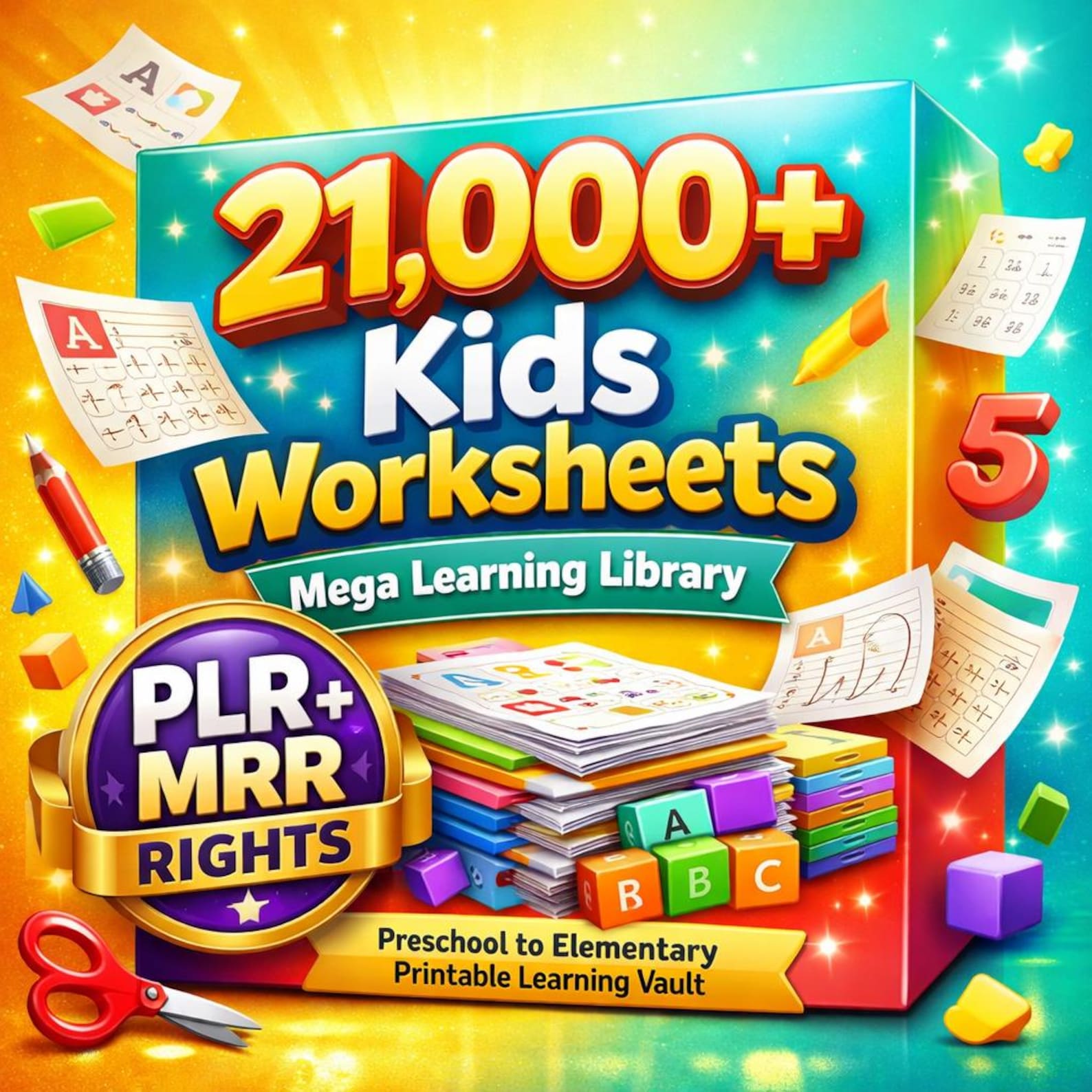 21000 Plus Kids Worksheets Mega Library | Homeschool Printables PLR and MRR - Image 2